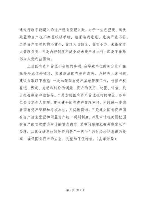 乡镇国有资产管理存在问题不容忽视_1.docx