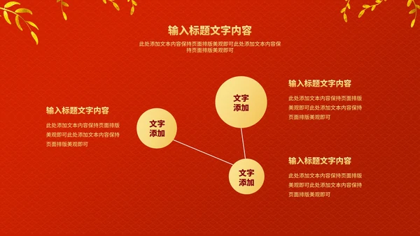 红色中国风中式虎年新年节日PPT模板