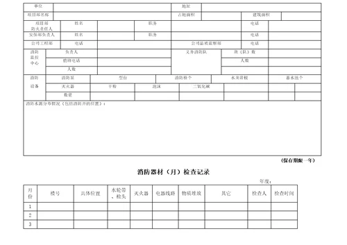 设施设备日常巡检表