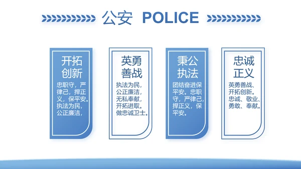 蓝色大气公安警察派出所年年终总结演讲PPT模板