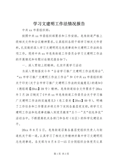 学习文建明工作法情况报告.docx