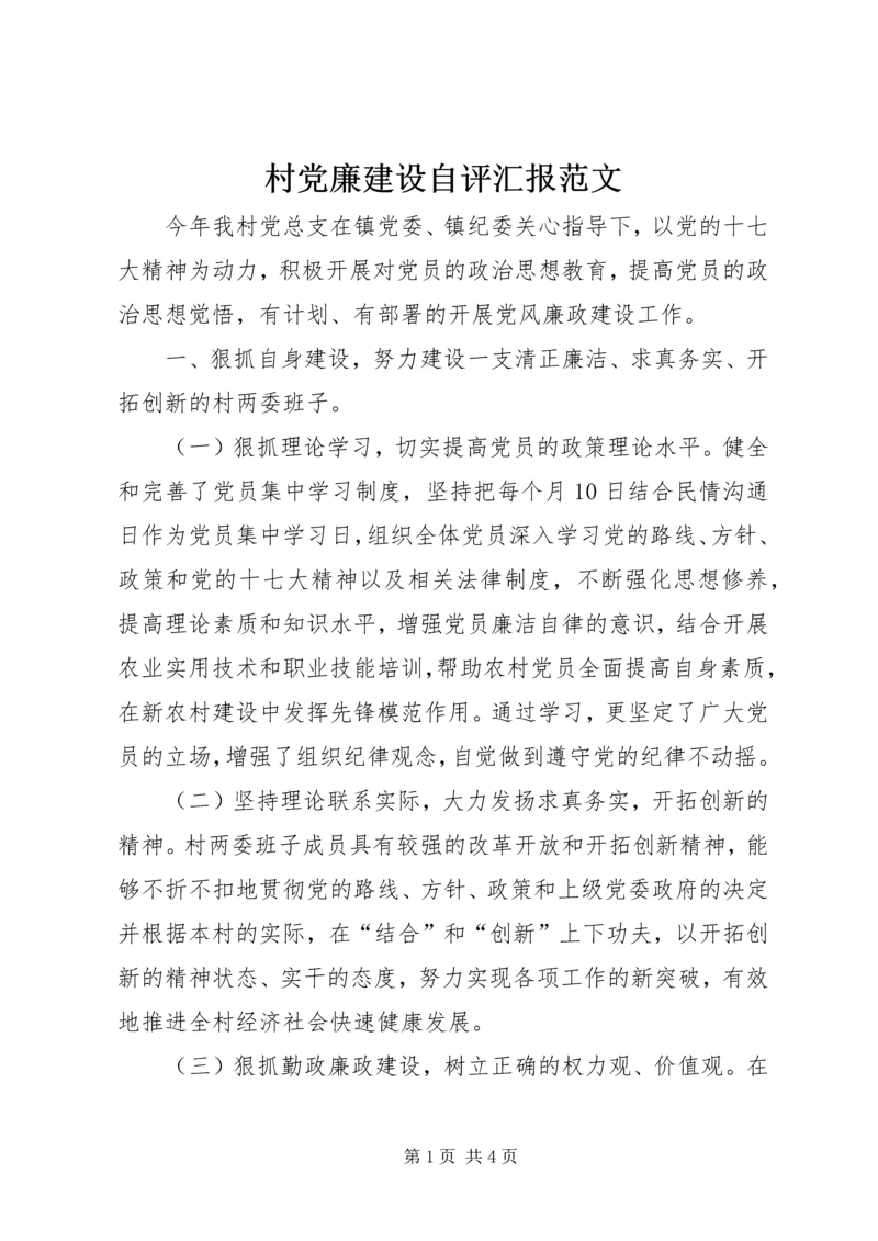 村党廉建设自评汇报范文.docx