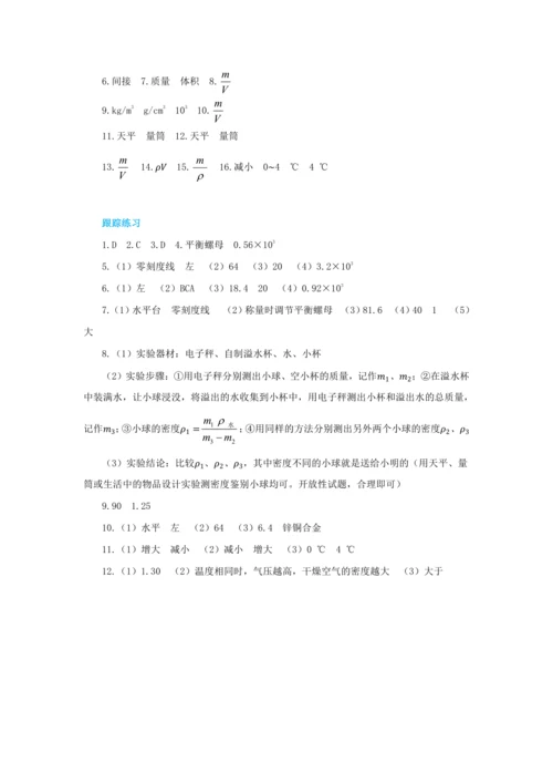 【轻松备课】人教版物理八年级上 第六章 质量与密度 本章复习方案 教学详案