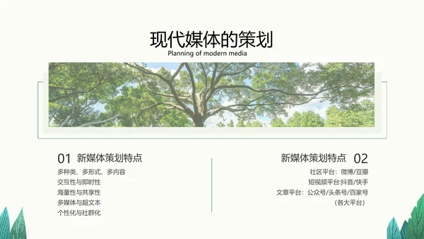 小清新绿色传统媒体转型策略分析校园答辩PPT