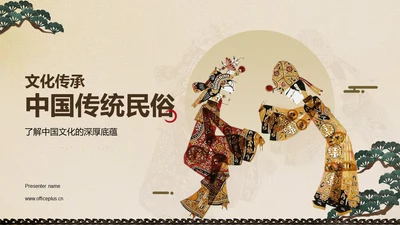 黄色中式复古国风中国传统民俗PPT模板