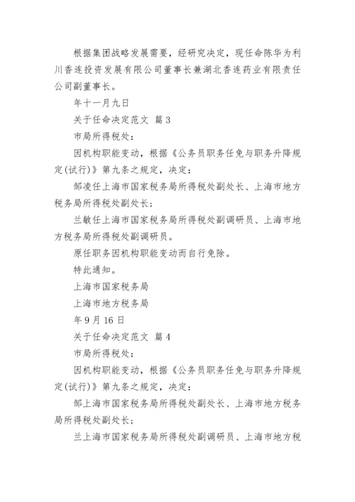 关于任命决定范文.docx