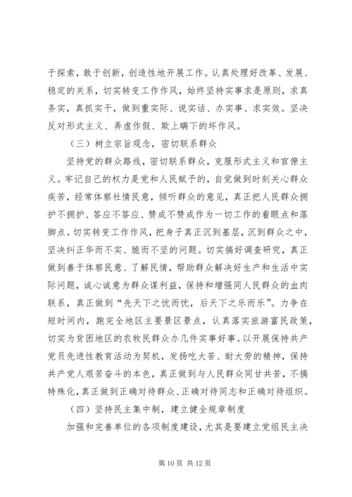 旅游局党组书记党性分析材料.docx