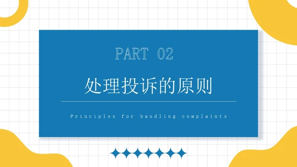 蓝黄色简约员工培训投诉处理培训PPT模板
