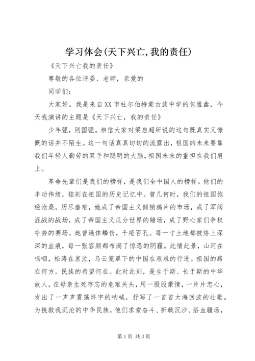 学习体会(天下兴亡,我的责任) (4).docx