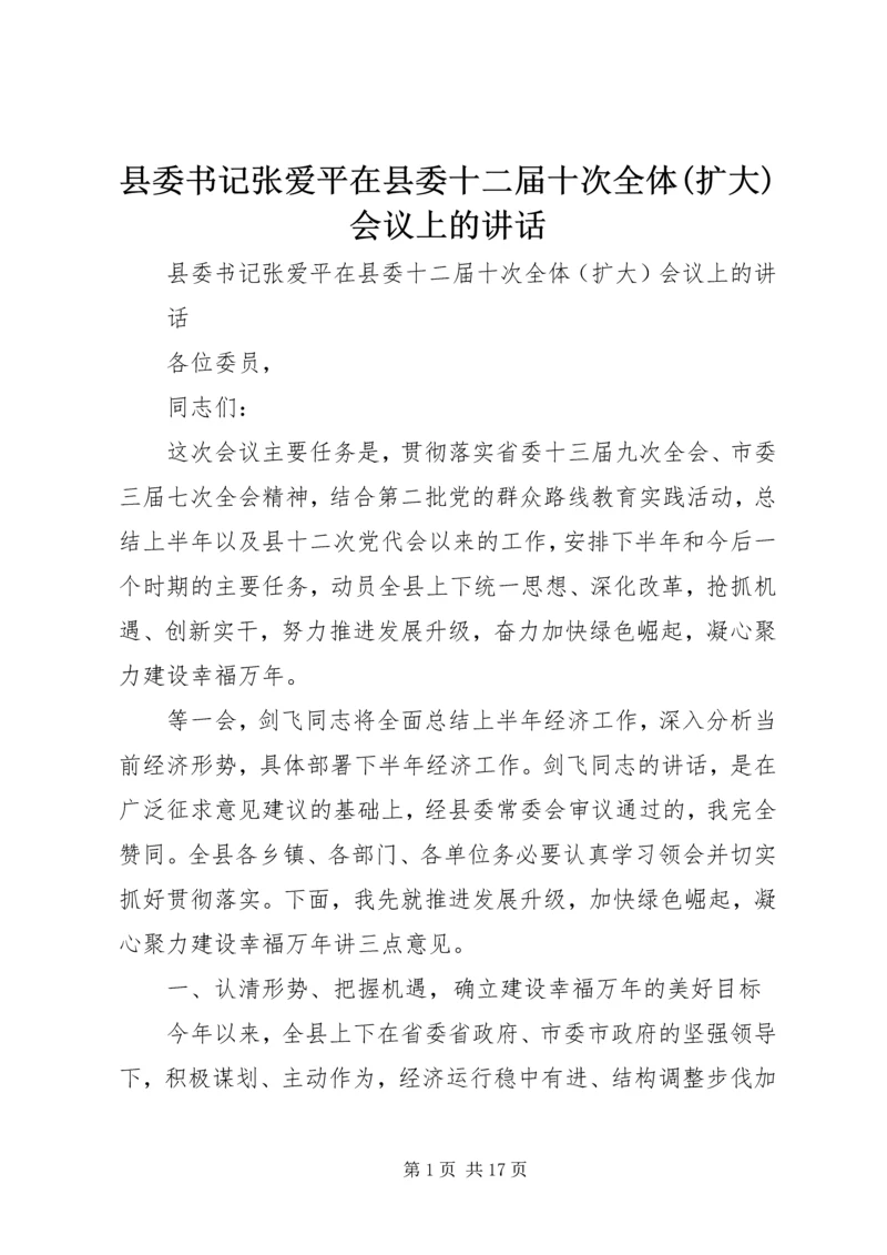 县委书记张爱平在县委十二届十次全体(扩大)会议上的讲话.docx