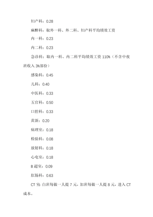 医院2021年绩效考核分配实施方案（详细具体）.docx