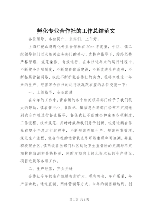 孵化专业合作社的工作总结范文.docx