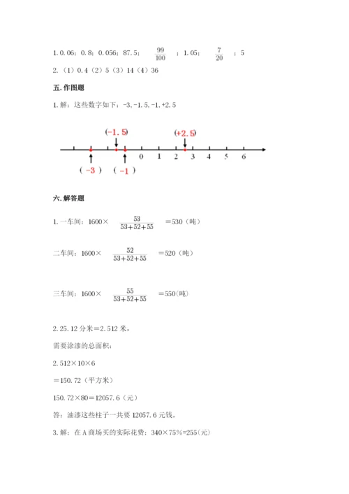 小学六年级下册数学期末卷含答案（考试直接用）.docx