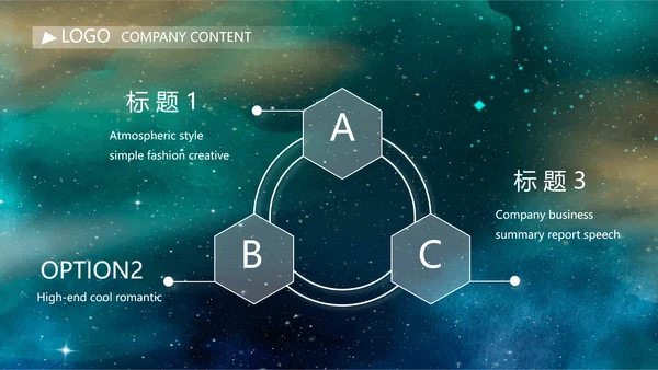 唯美星空商业计划书商务动态PPT模板