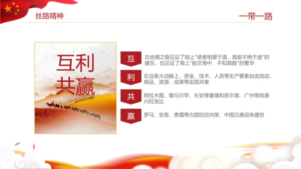 全新解读大气一带一路新丝绸之路PPT模板