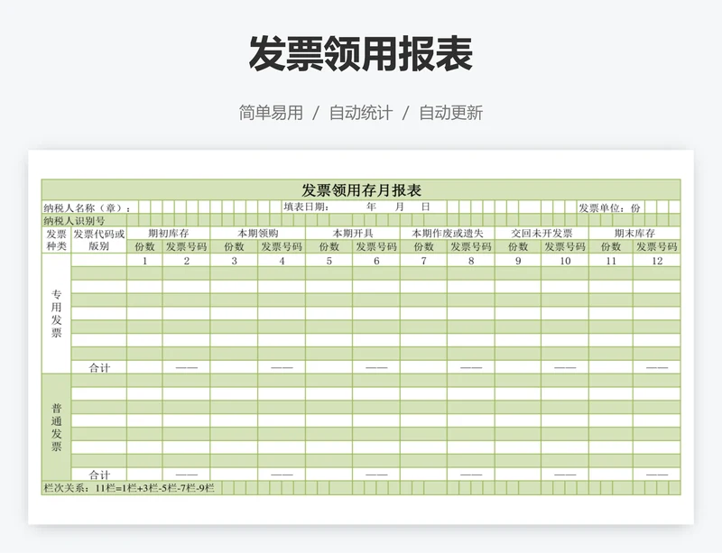 发票领用报表