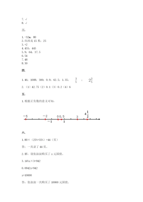 小学毕业班数学检测卷重点.docx