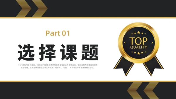 黑金简约商务5S改善报告企业质量复盘PPT质量管理