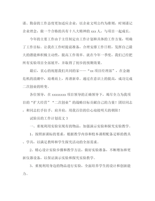 精编之试验员的工作计划范文2).docx