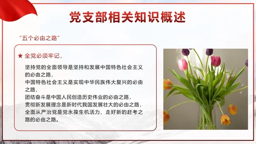 红色实景党政党务工作培训带内容PPT模板