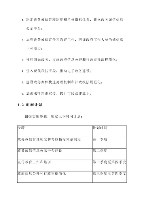 城镇政务诚信建设实施方案