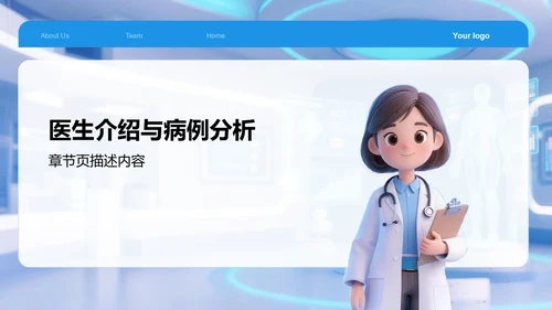蓝色3D风典型病例讨论PPT