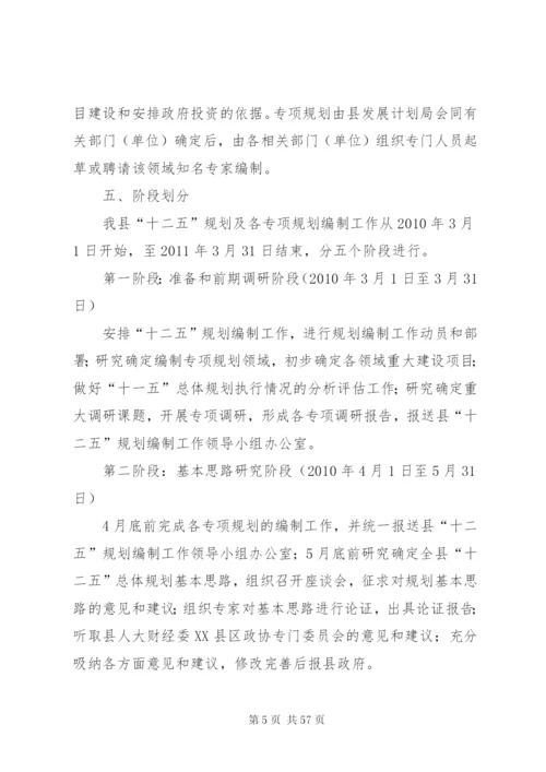 县国民经济和社会发展第十二个五年规划编制工作方案.docx