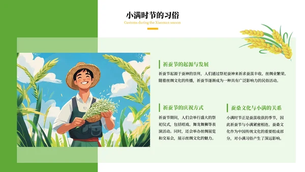 绿色清新风二十四节气之小满PPT模板