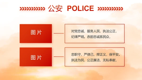 红色大气公安警察工作总结计划PPT