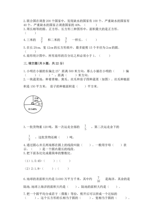 人教版六年级上册数学期末测试卷带答案（轻巧夺冠）.docx