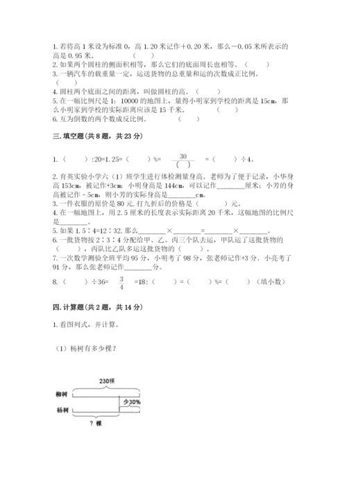 夏河县六年级下册数学期末测试卷附答案.docx