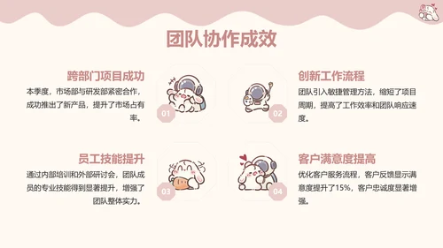 眠眠兔简约可爱风季度工作汇总PPT模版