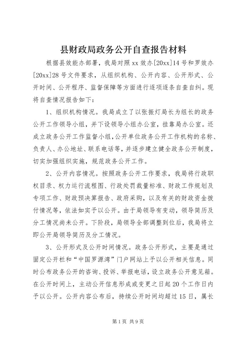 县财政局政务公开自查报告材料_1.docx