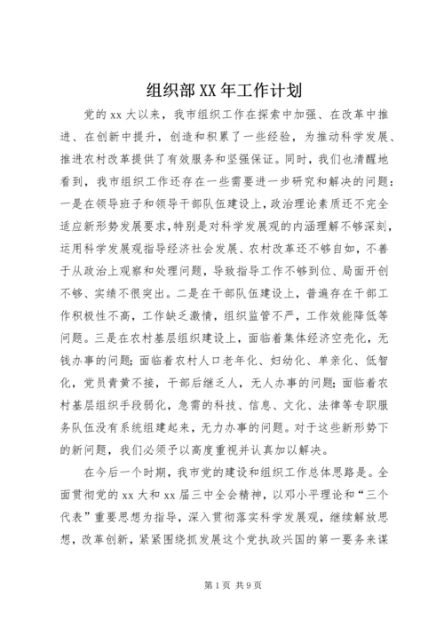 组织部XX年工作计划 (2).docx