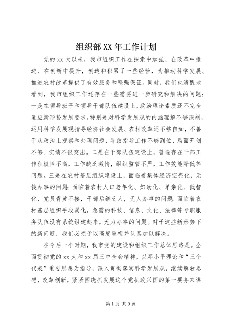 组织部XX年工作计划 (2).docx