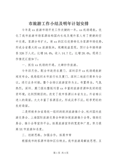 市旅游工作小结及明年计划安排.docx