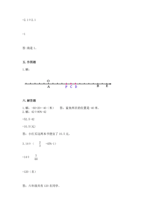 人教版六年级下册数学期中测试卷及答案（全优）.docx