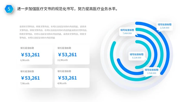 蓝色医疗行业医院医生护士年终工作总结述职报告PPT年终总结