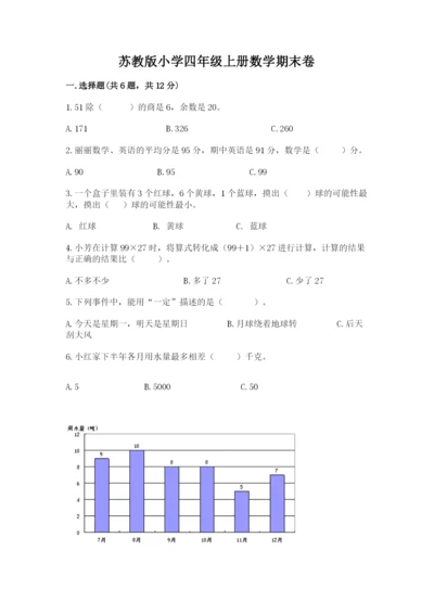 苏教版小学四年级上册数学期末卷带答案（实用）.docx