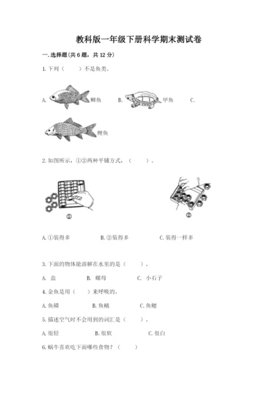 教科版一年级下册科学期末测试卷附完整答案（历年真题）.docx