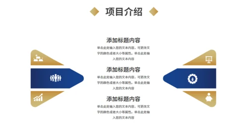 商务风商业计划书蓝金色通用PPT模板