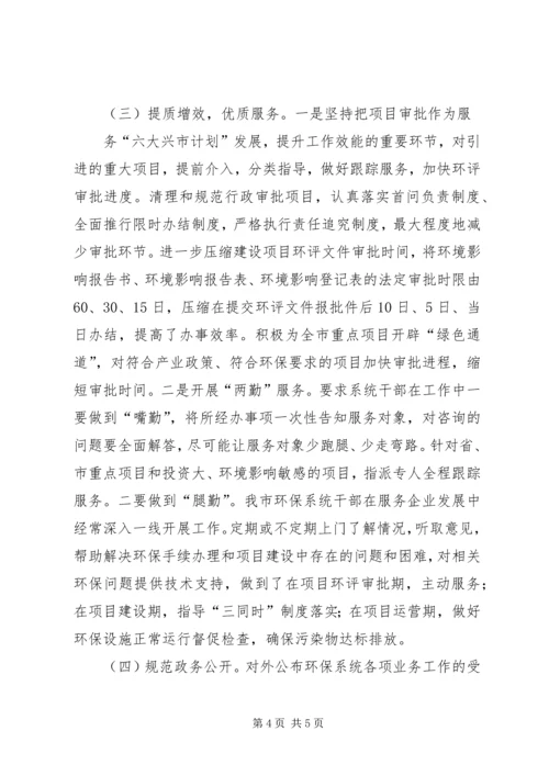 市环保局关于党风廉政建设自查自纠情况的报告.docx