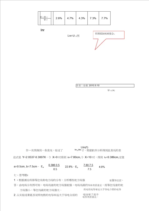 实验报告4用电流场模拟静电场样本