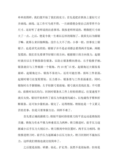 金工职业实习实训心得大全.docx