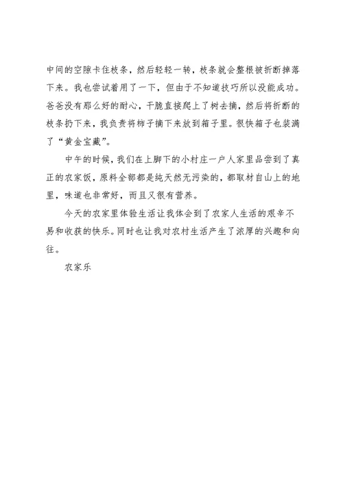 农家乐初中作文(共3页)