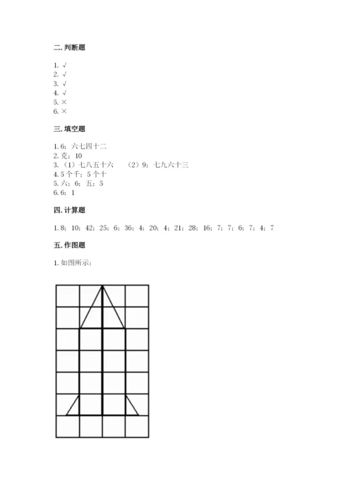 人教版二年级下册数学期末测试卷精品（全优）.docx