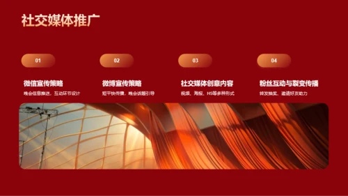 红色简约新春元旦晚会PPT模板