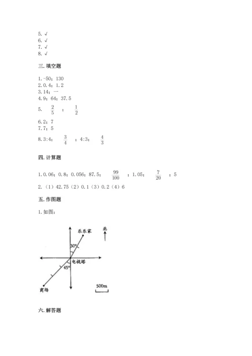 小学数学毕业测试卷附参考答案【实用】.docx