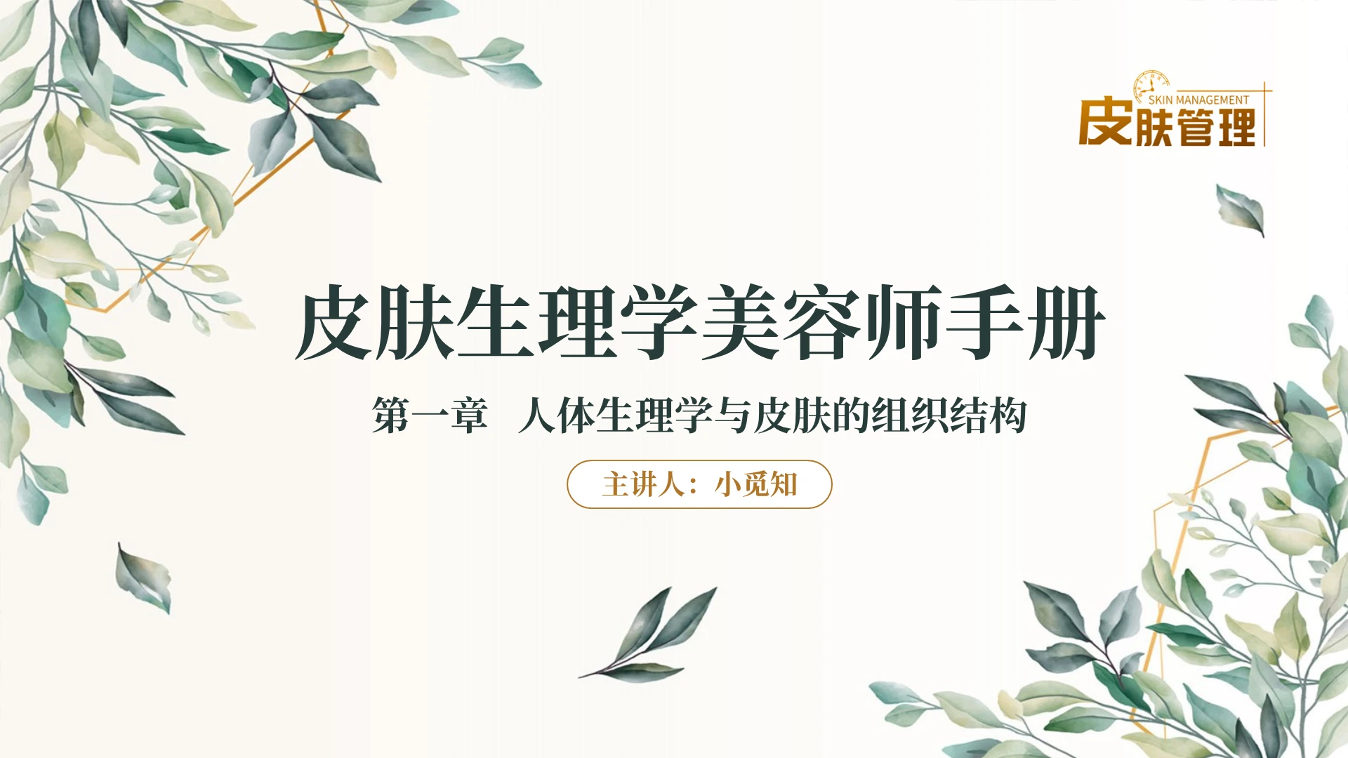 小清新绿植花草简约皮肤生理学美容师手册培训通用PPT