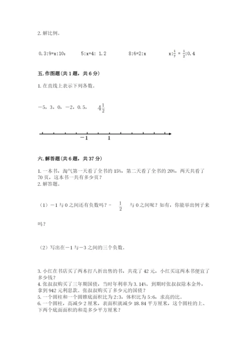 六年级下册数学期末测试卷带精品答案.docx